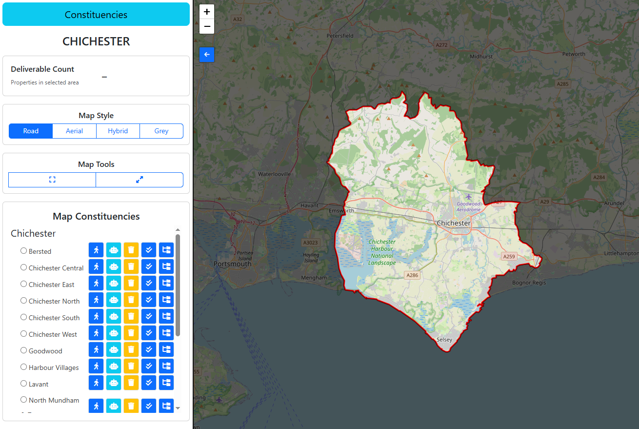 Campaign analytics and map-based planning interface
