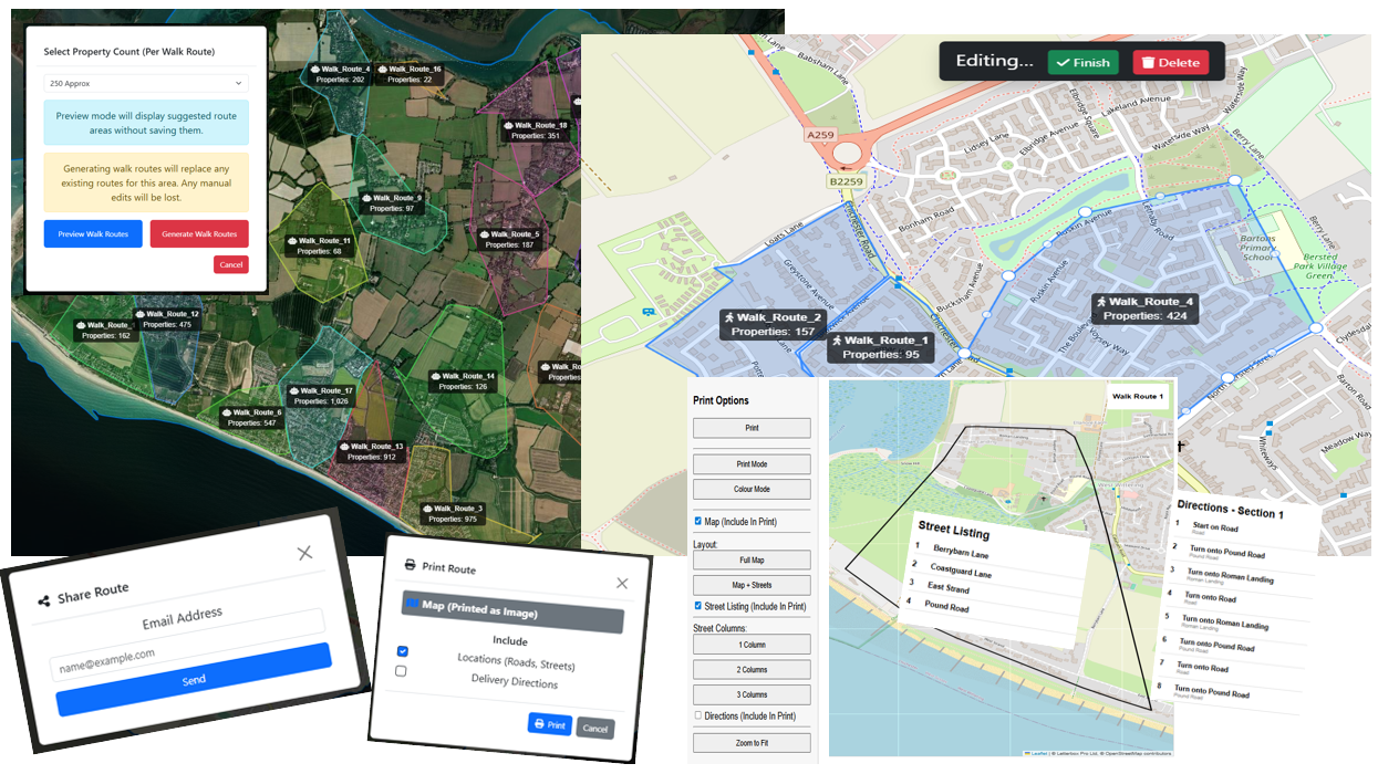 Political campaign team planning routes and field operations